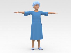 3D model Child Patient with Blue Gown