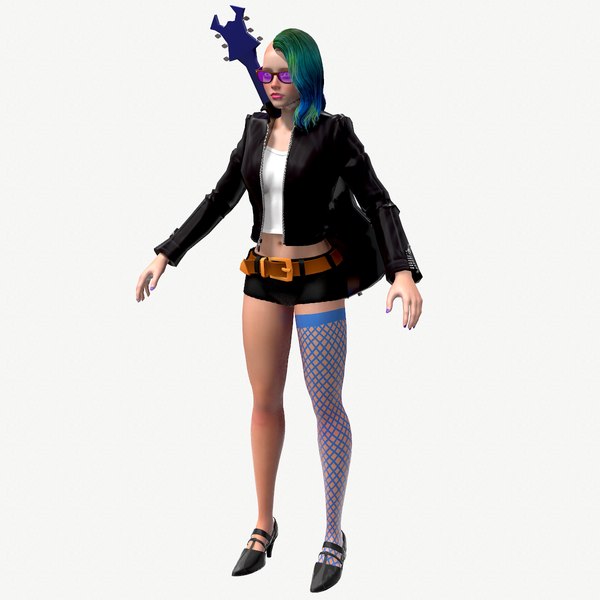 3D Rock Star Girl model