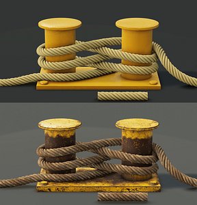 3D mooring sea bollard rope