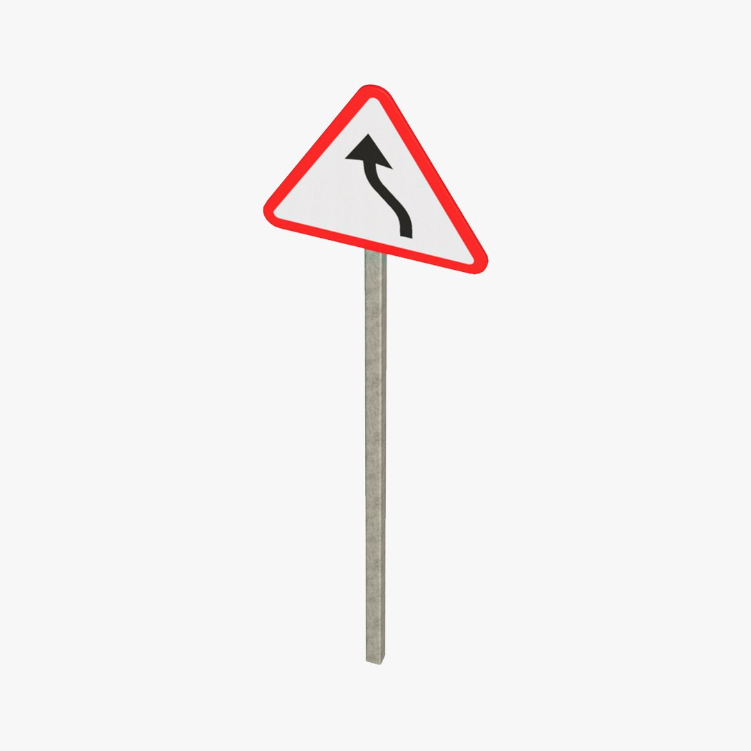 3D Left S Curve Road Sign - TurboSquid 2107783