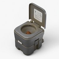 Dirty Portable Camping Toilet with Shit