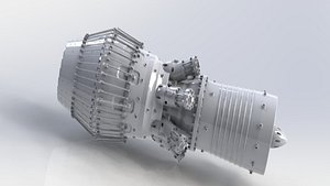 3D TEXTURED DETAILED JET ENGINE model