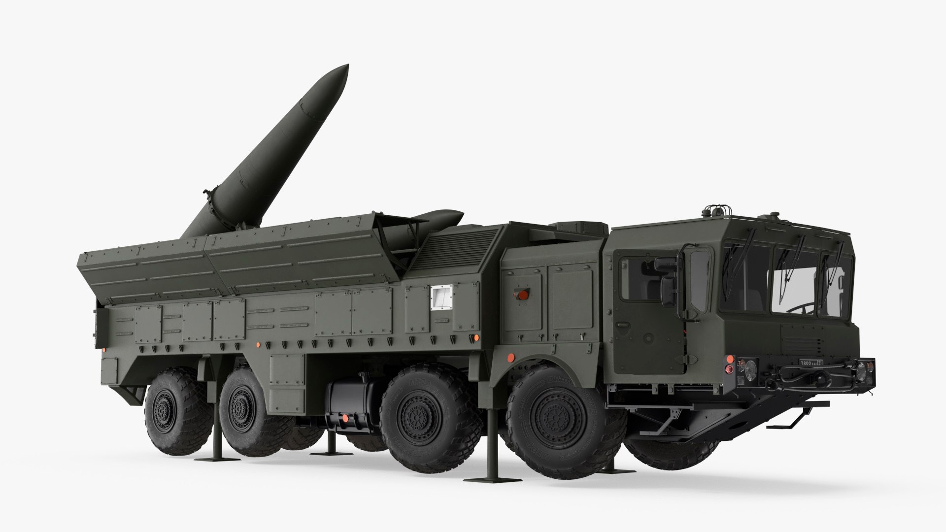 Mobile Ballistic Missile System Iskander Rigged for Maya 3D model preview