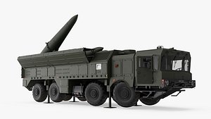 Mobile Ballistic Missile System Iskander Rigged for Maya