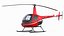 Robinson R-22 Compact Rotorcraft Red Rigged for Maya 3D