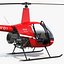 Robinson R-22 Compact Rotorcraft Red Rigged for Maya 3D