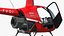 Robinson R-22 Compact Rotorcraft Red Rigged for Maya 3D