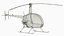 Robinson R-22 Compact Rotorcraft Red Rigged for Maya 3D