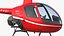 Robinson R-22 Compact Rotorcraft Red Rigged for Maya 3D