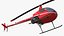 Robinson R-22 Compact Rotorcraft Red Rigged for Maya 3D