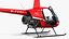 Robinson R-22 Compact Rotorcraft Red Rigged for Maya 3D