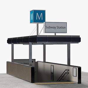 3D Modern Subway Entry model