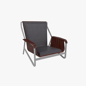 3D armchair leather wood model