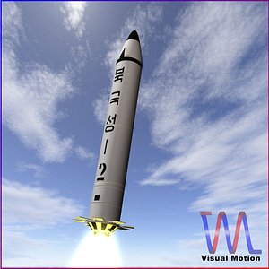 3d model north pukguksong-2 missile