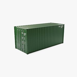 3D model 20Ft Cargo Container - Green - Clean