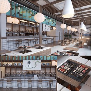 Japanese Izakaya Sushi Restaurant Interior