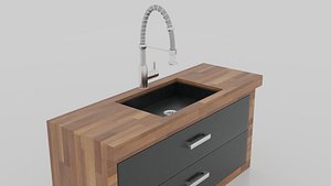 3D sink modern kitchen