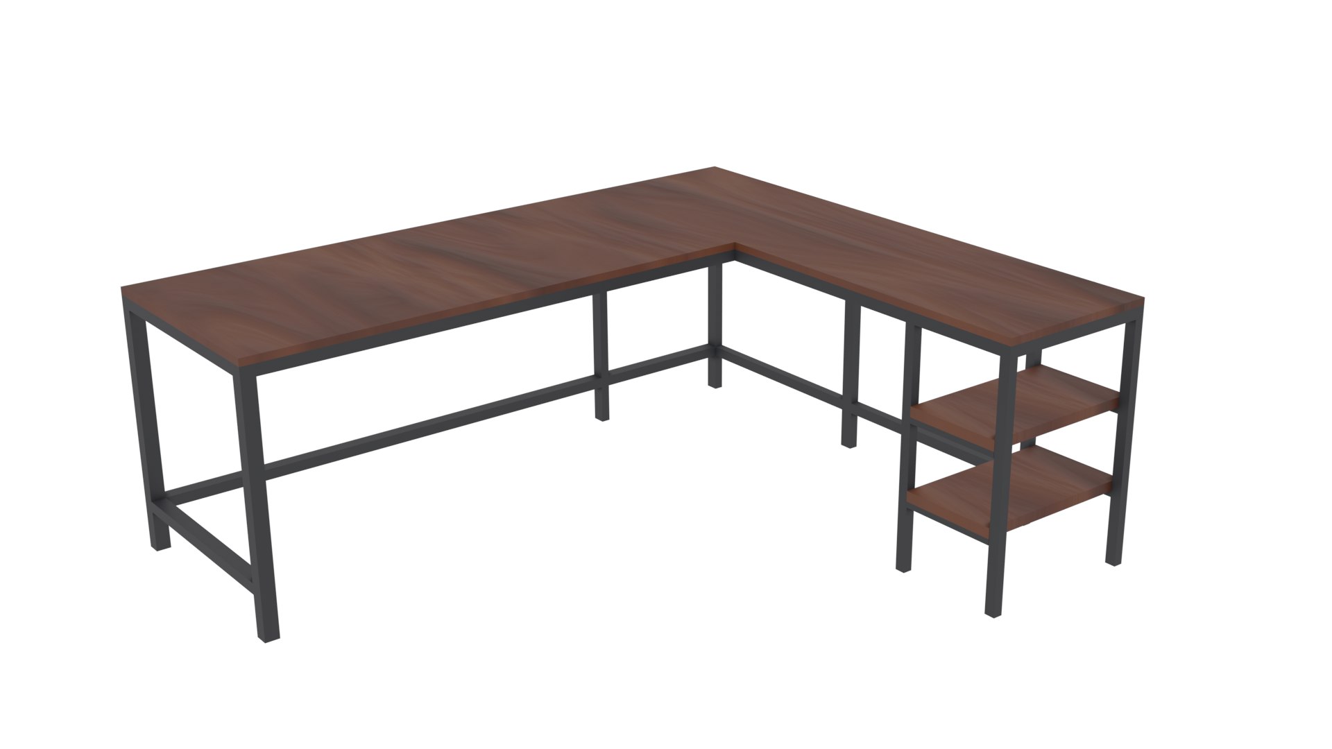 3D Oak L-Desk - TurboSquid 1809922