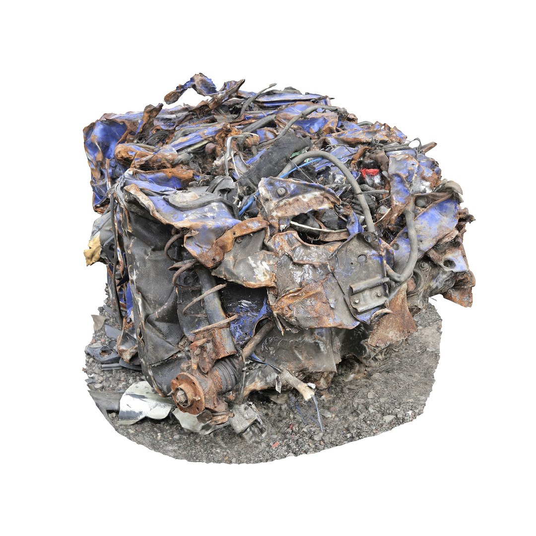 Compacted Scrap Metal Car Pack 4 3D - TurboSquid 2229455