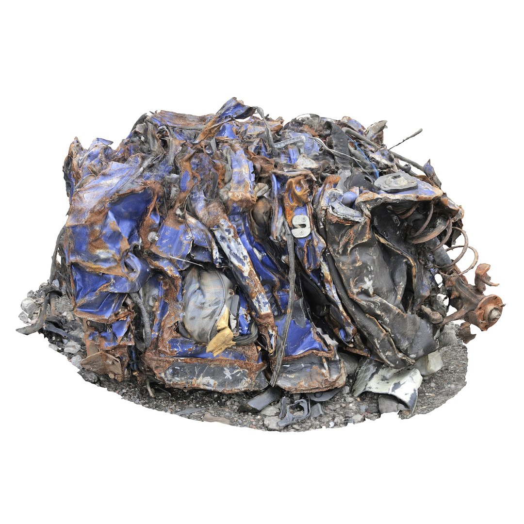 Compacted Scrap Metal Car Pack 4 3D - TurboSquid 2229455
