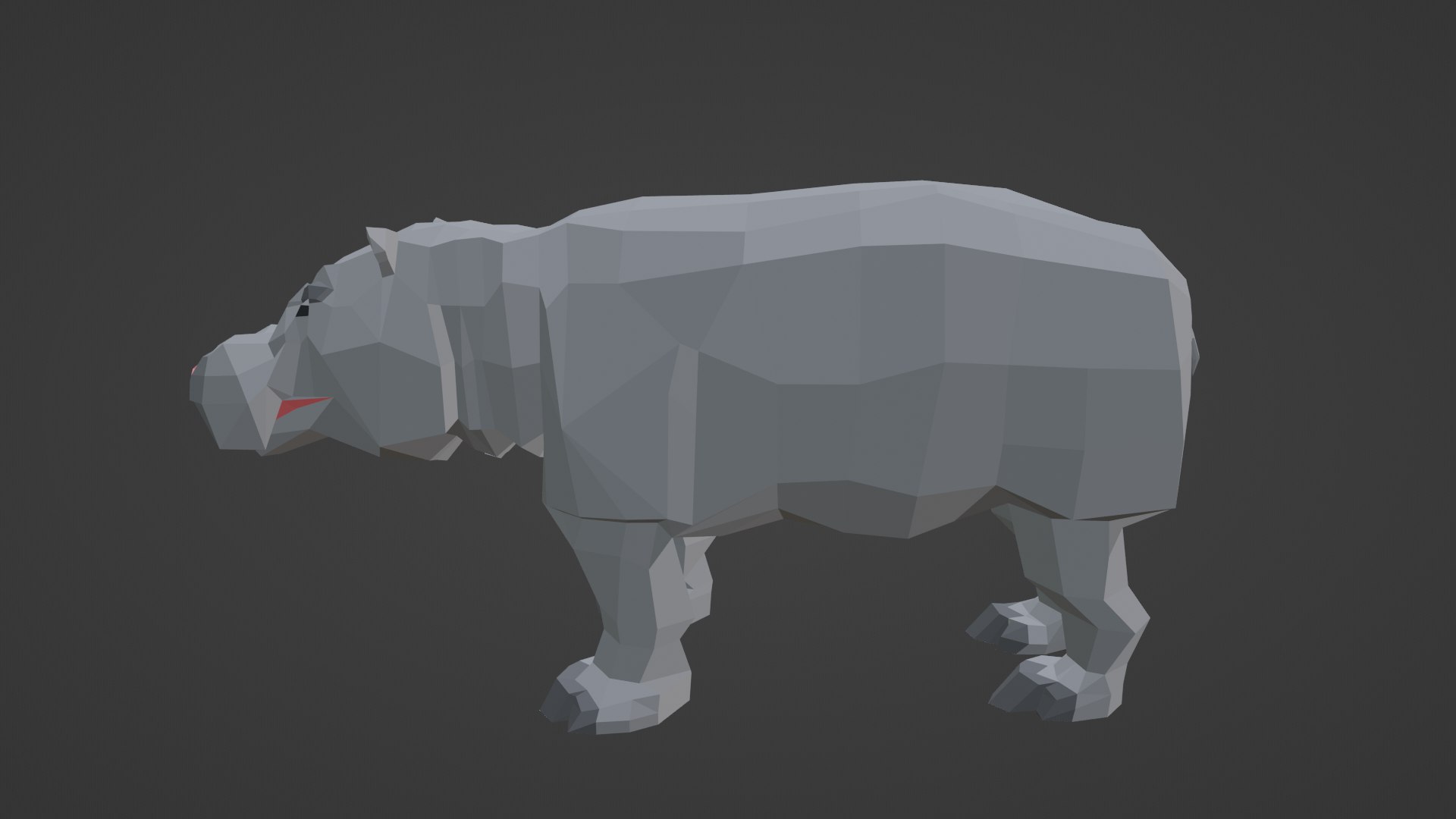 3D 3D LOW POLY Hippo Gray - TurboSquid 2132793