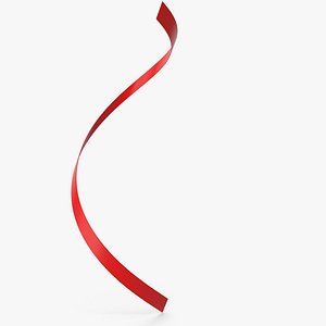 Red Curly Ribbon 3D model
