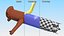 Maya 用にアニメーション化されたインフレータブル バーカー左手