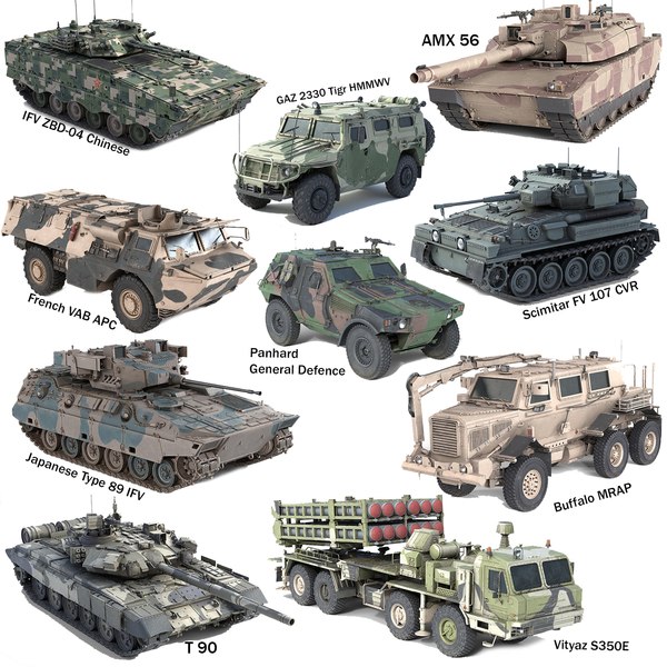 10 Military Vehicles Collection v5 model