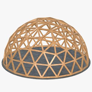 3D Geodesic Dome Wooden 4V model