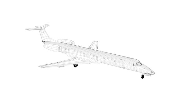 AIR MANDALAY EMBRAER ERJ 145 L1366 3D model - TurboSquid 1732549