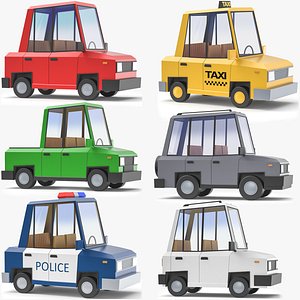 Stylized Low Poly Cars Bundle 3D Models 3D model