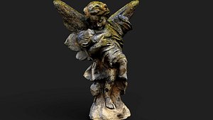 ancient ruins mossy stone cupid angel PBR photogrammetry