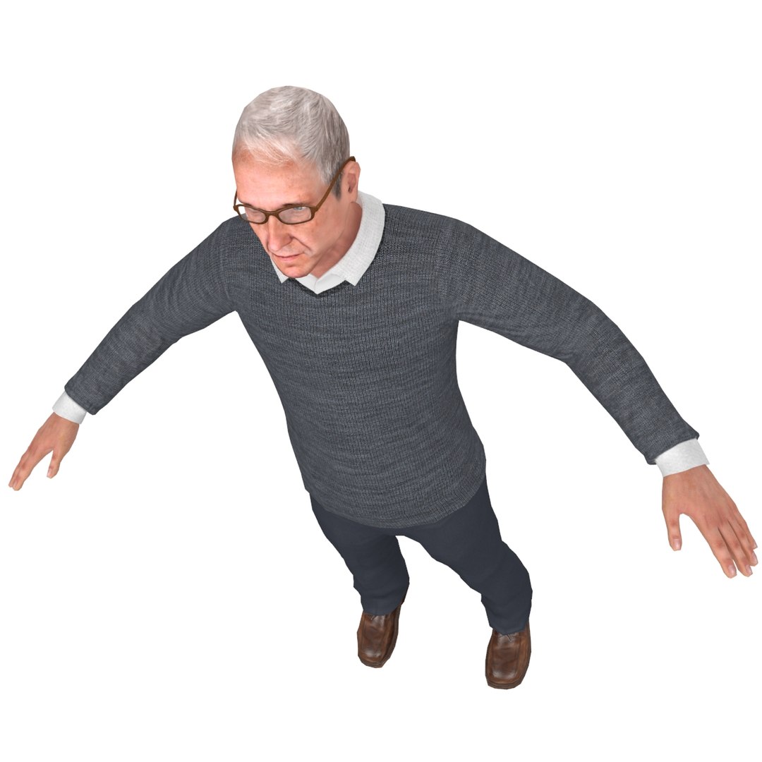 Rigged old man model - TurboSquid 1293877