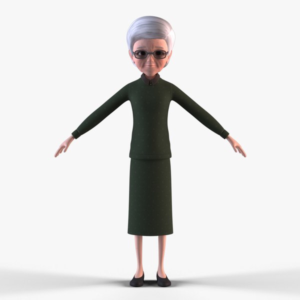 Cartoon Old Woman - Non Rigged 3D