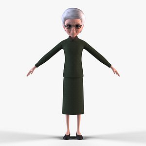Cartoon Old Woman - No Rig