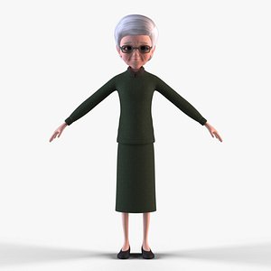 Cartoon Old Woman - No Rig