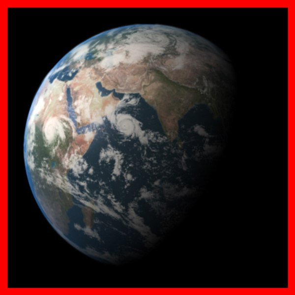 3d earth clouds model