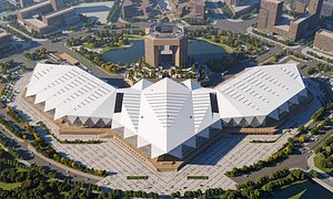 Geometric Folded Roof Large Convention Exhibition Arena