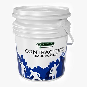 3D Acrylic White Paint Bucket