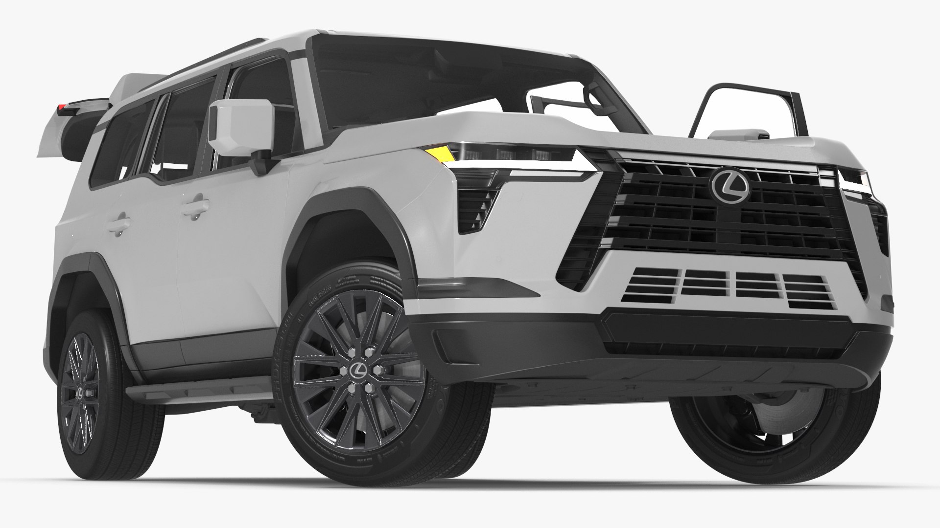 Lexus GX 550 SUV White Rigged for Maya 3D model preview