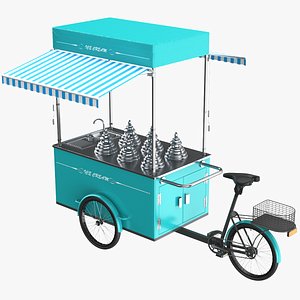 Gelato Ice cream Cart 3D model