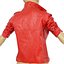Jacket Bright Red Leather Open Women Fashion