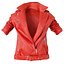 Jacket Bright Red Leather Open Women Fashion