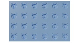 Cat Faces 3D Chocolate Mold 25 cm x 17 cm ready for 3D printing 3D model