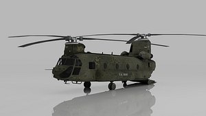 CH47 Chinook Style Transport Helicopter With Interior