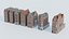 Netherlands Dutch Style Traditional Brick Row Houses low-poly 3d low-poly 3d model
