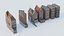 Netherlands Dutch Style Traditional Brick Row Houses low-poly 3d low-poly 3d model