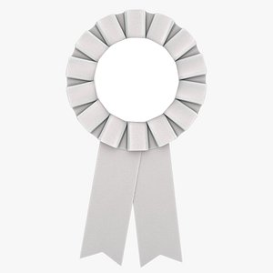 3D model realistic award ribbon gray