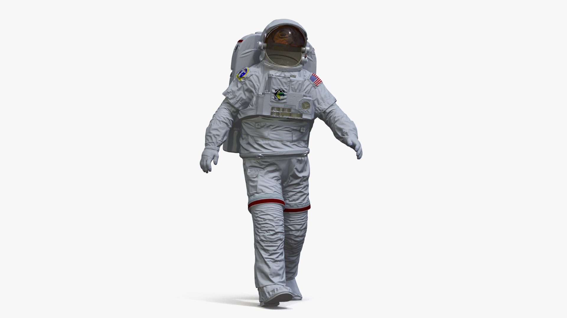 NASA Astronaut Suit with Backpack Rigged 3D model preview