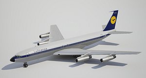 3d low-poly boeing lufthansa